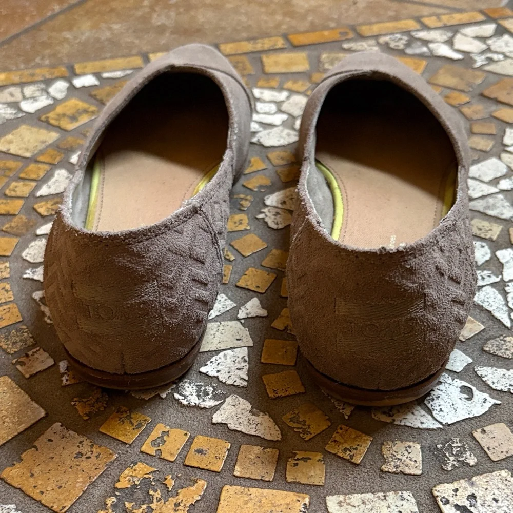 TOMS Women's Taupe Suede Loafers - Picture 4 of 8